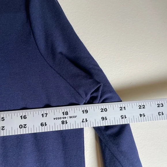 Eileen Fisher Viscose Blue V-Neck Pull Over Dress Sz XS Minimalist 3/4 Sleeves - Picture 8 of 9